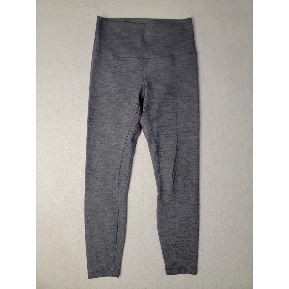 Lululemon Align Pant ll 26" Mini Heathered Herringbone Black White Gray Size 6